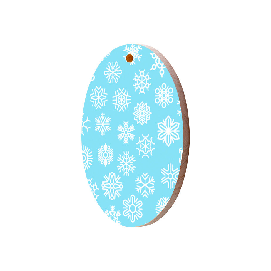 Christmas Decorations ICE XMAS- Wooden Xmas Oval Decoration and Fridge Magnet