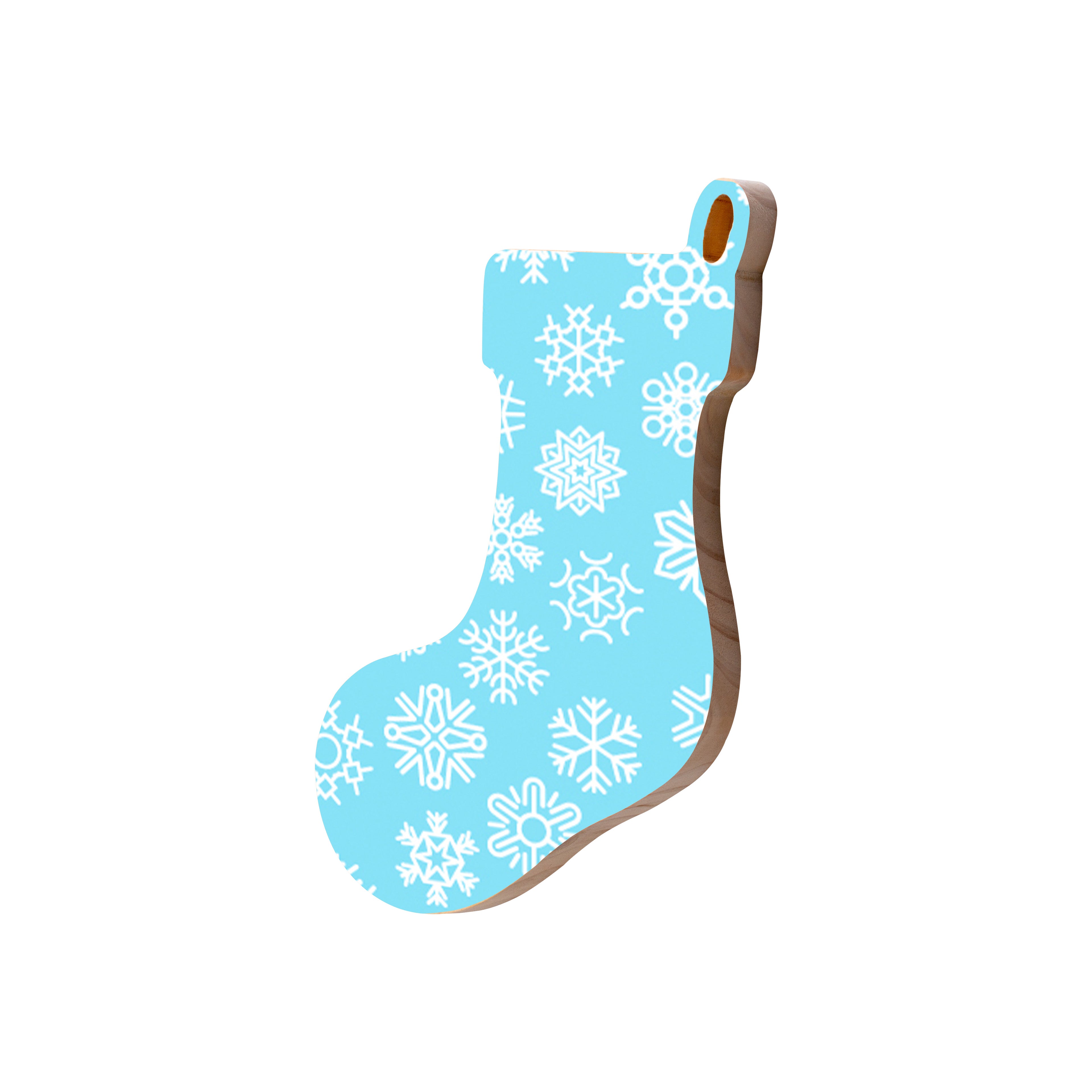 Christmas Decorations ICE XMAS- Wooden Xmas Stocking And Fridge Magnet
