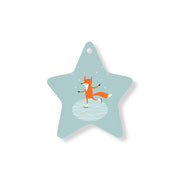 Christmas Decorations ICY FOXY- Wooden Xmas Star And Fridge Magnet