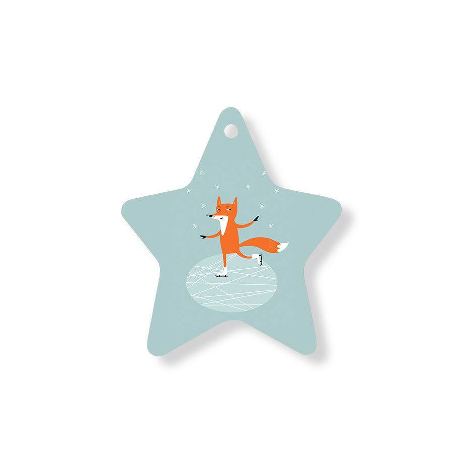 Christmas Decorations ICY FOXY- Wooden Xmas Star And Fridge Magnet