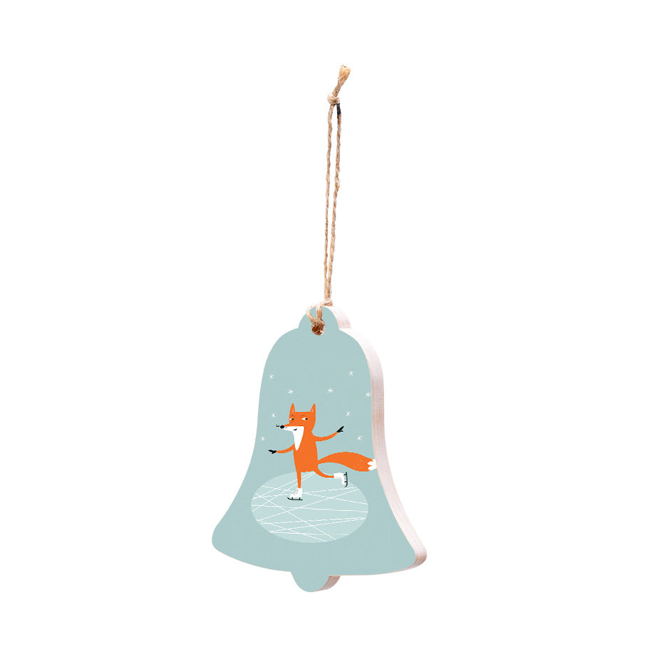 Christmas Decorations ICY FOXY- Wooden Xmas Bell And Fridge Magnet