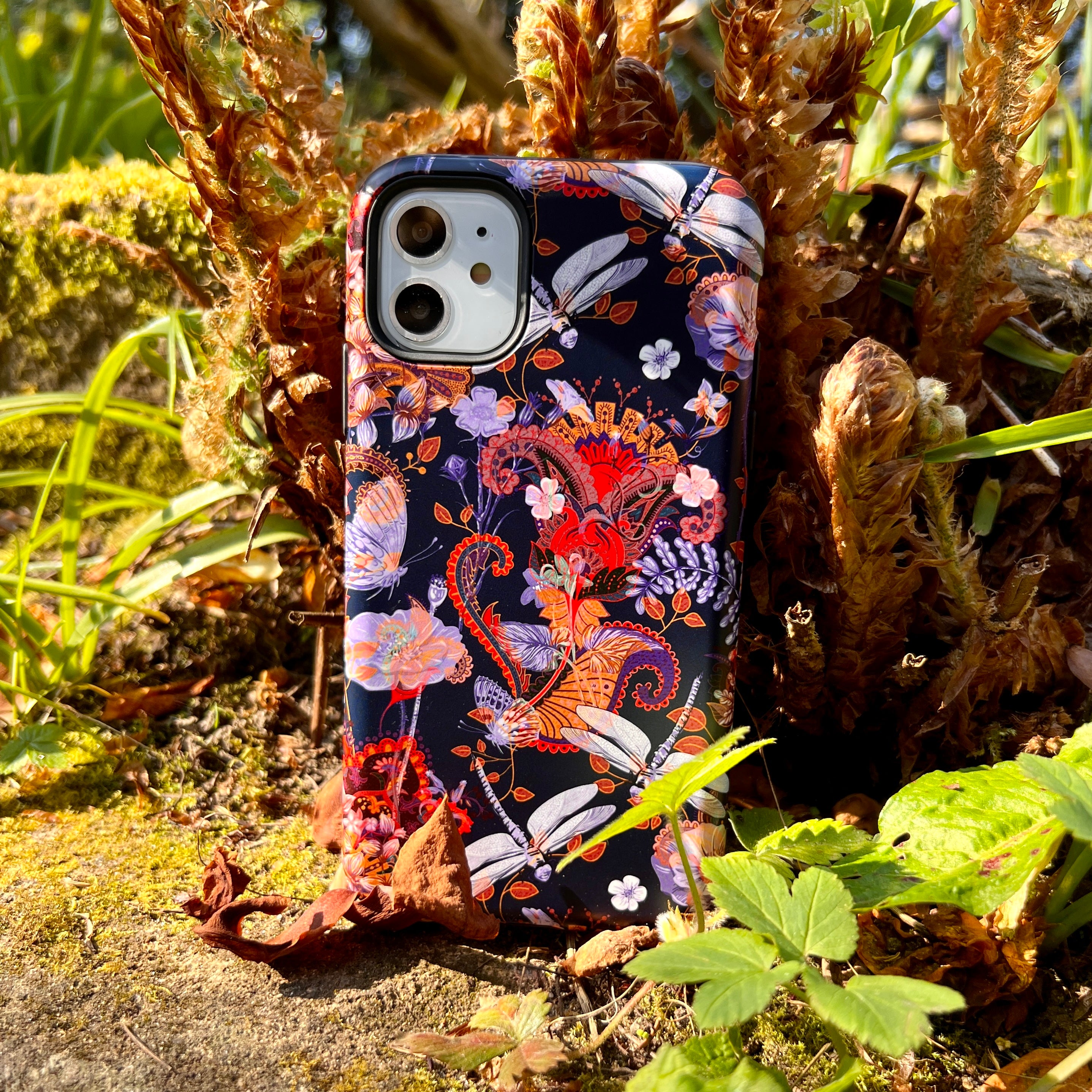 iPhone phone case-Sissinghurst-Product Details Raised bevel to protect screen from scratches. Impact resistant polycarbonate shell and shock absorbing inner TPU liner. Secure fit with design wrapping around side of the case and full access to ports. Compatible with Qi-standard wireless charging. Thickness 1/8 inch (3mm), weight 30g. Compatibility See drop down menu for options, please select the right case as we print to order.-Stringberry