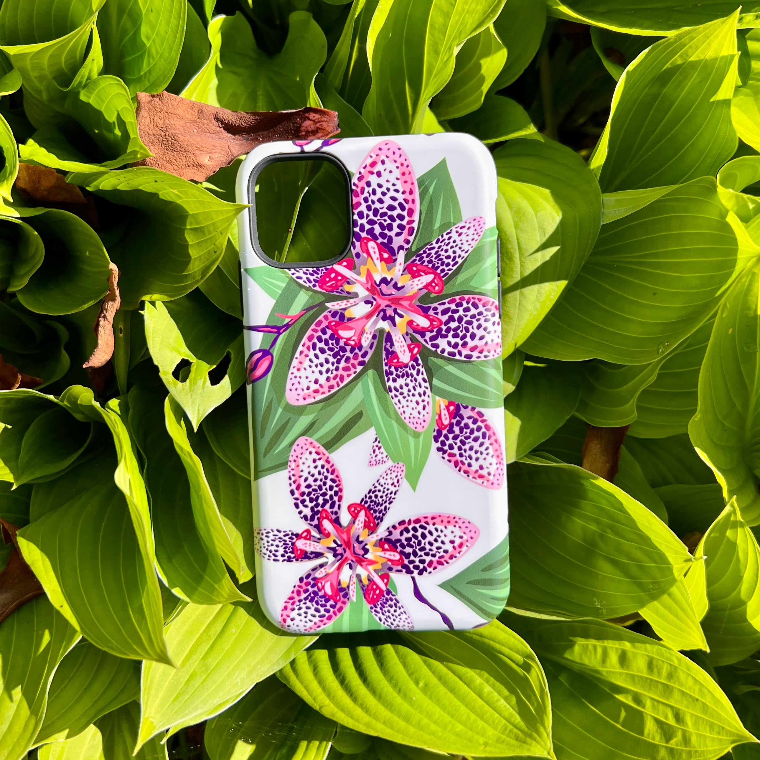 iPhone phone case-Chelsea Floral-Product Details Raised bevel to protect screen from scratches. Impact resistant polycarbonate shell and shock absorbing inner TPU liner. Secure fit with design wrapping around side of the case and full access to ports. Compatible with Qi-standard wireless charging. Thickness 1/8 inch (3mm), weight 30g. Compatibility See drop down menu for options, please select the right case as we print to order.-Stringberry