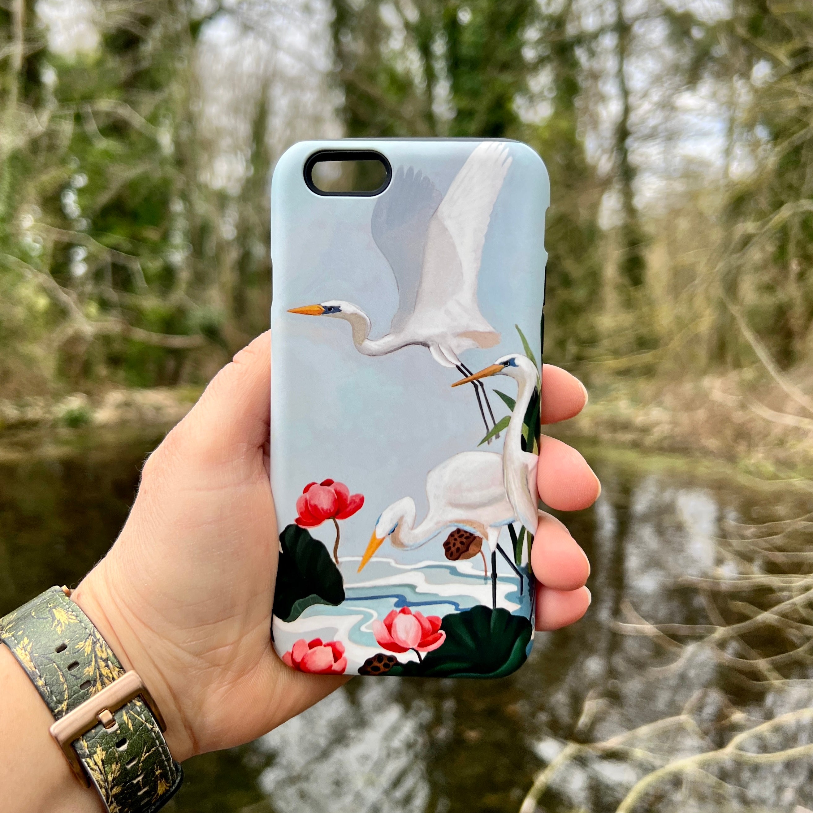 iPhone Tough Case - Egrets And Lillie's By Bex Parkin