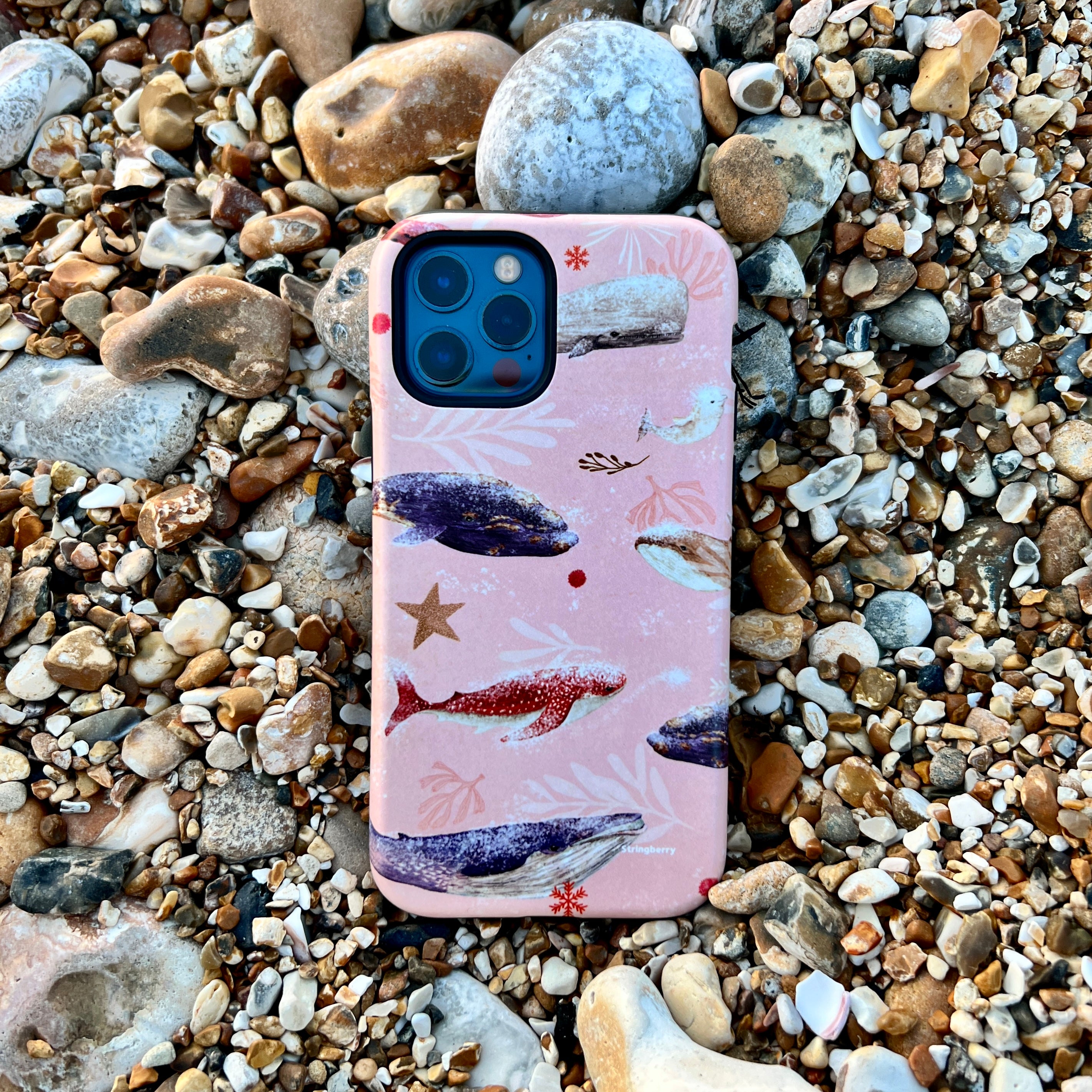iPhone Tough Case - Sugar Plum Whales By Katherine Quinn