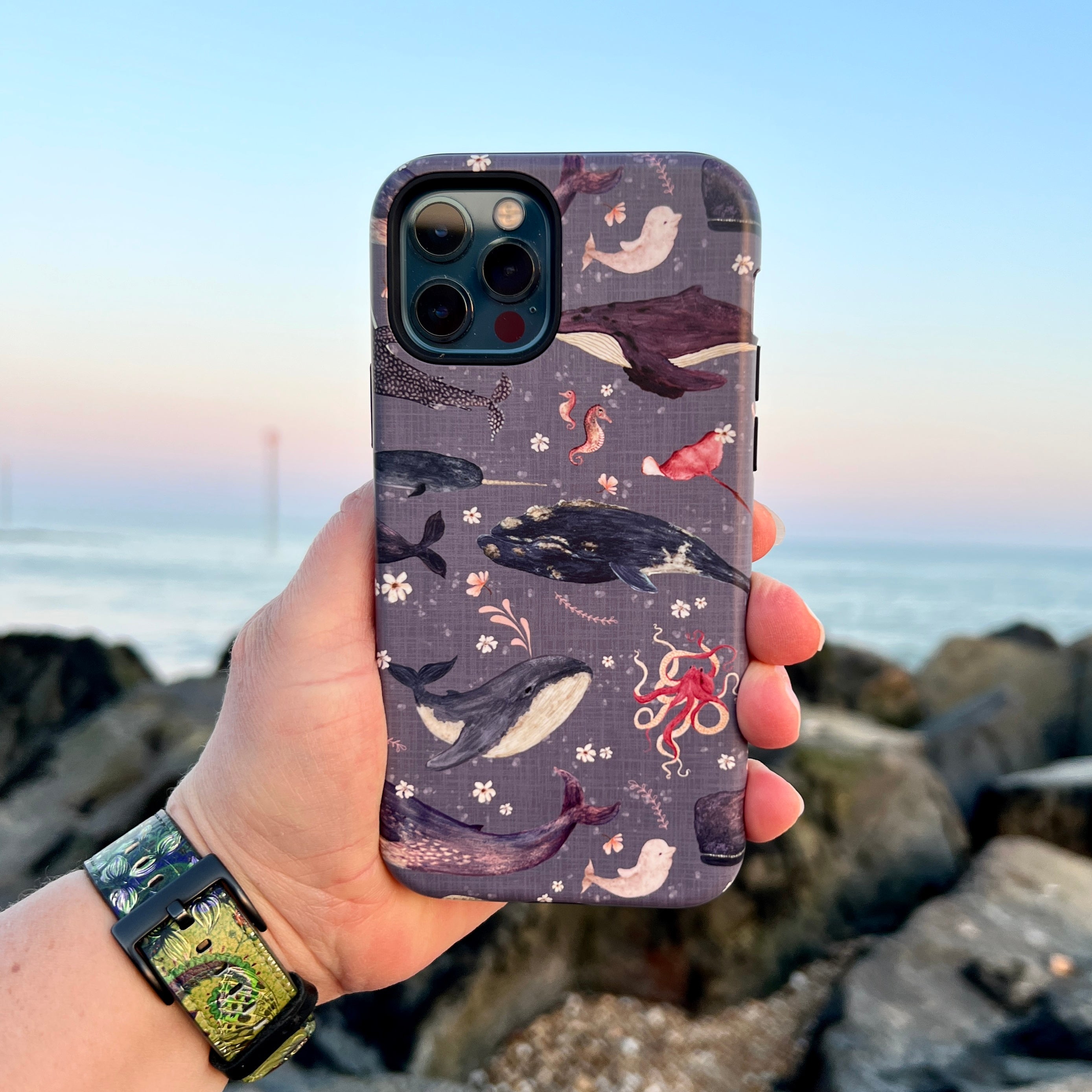 iPhone Tough Case - Whale Song Lavender By Katherine Quinn