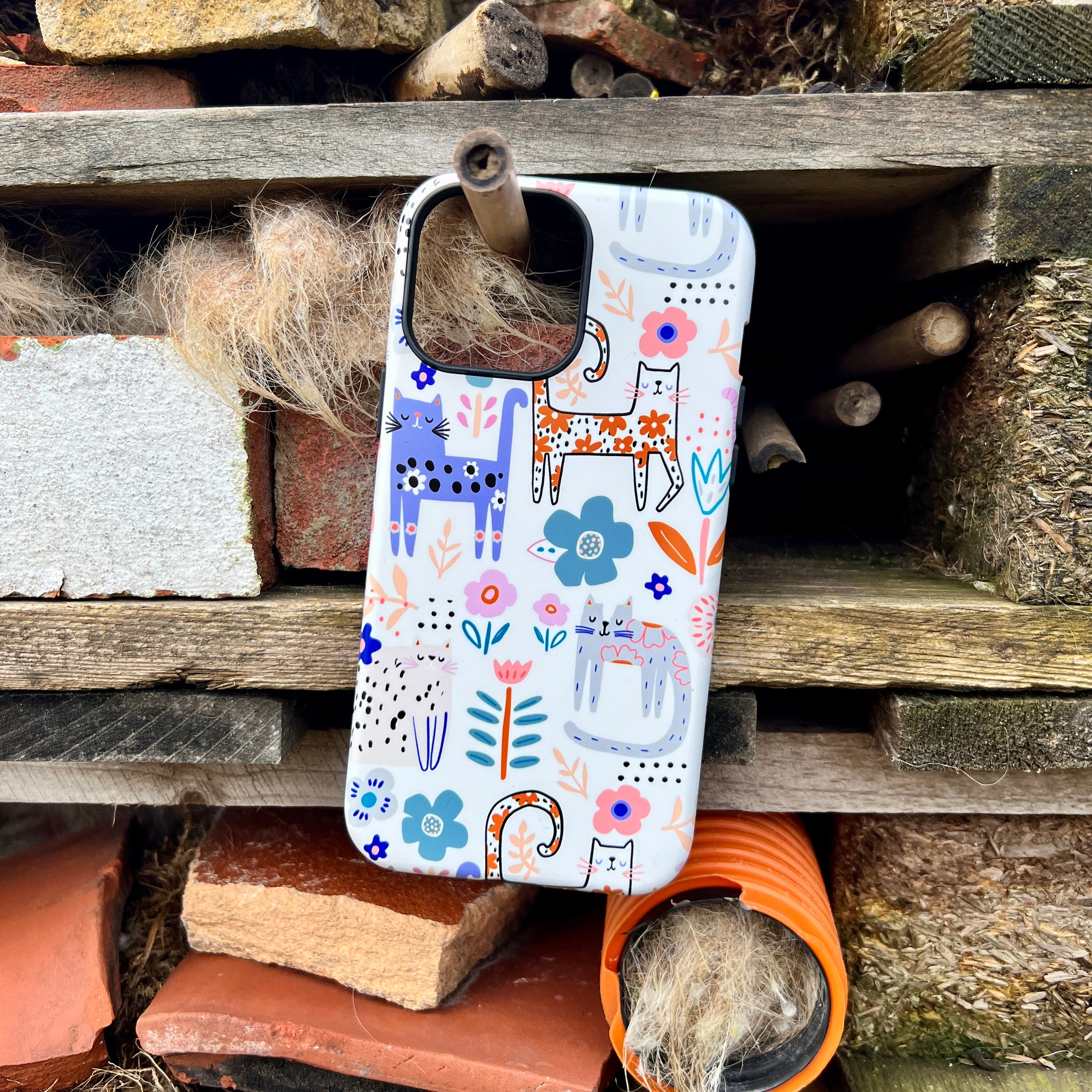 iPhone Tough Case - Floral Cats