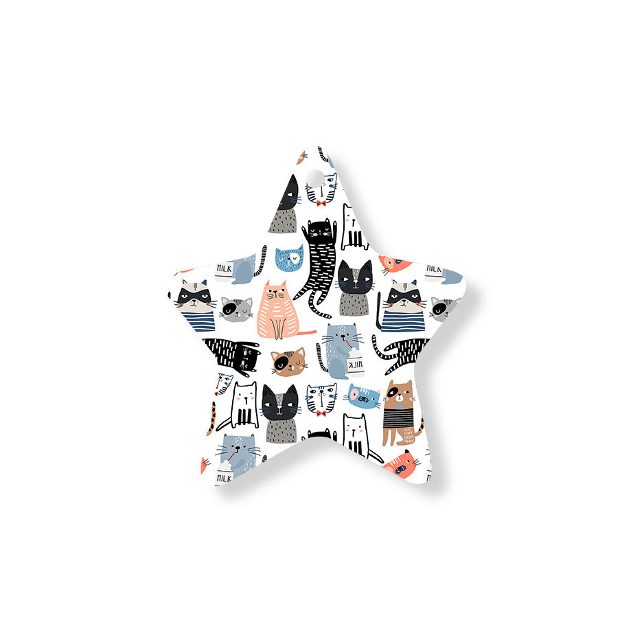 Christmas Decorations JIGGLES- Wooden Xmas Star And Fridge Magnet