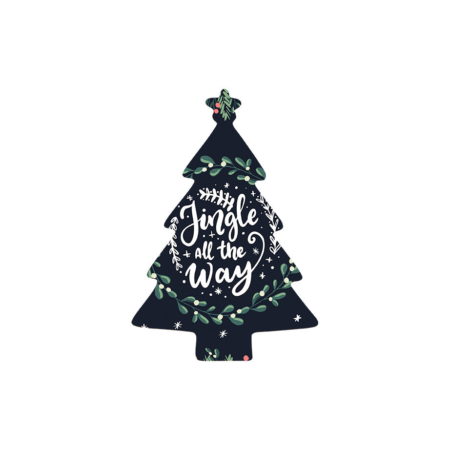 Christmas Decorations JINGLE ALL THE WAY- Wooden Xmas Tree And Fridge Magnet