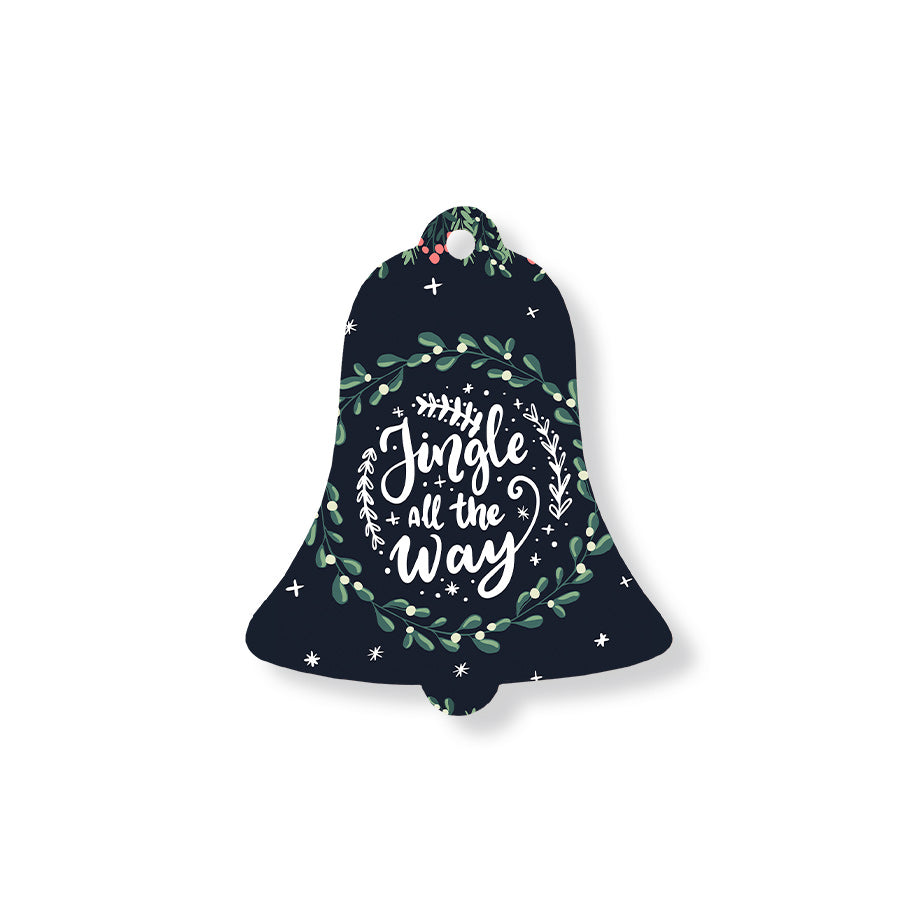 Christmas Decorations JINGLE ALL THE WAY- Wooden Xmas Bell And Fridge Magnet