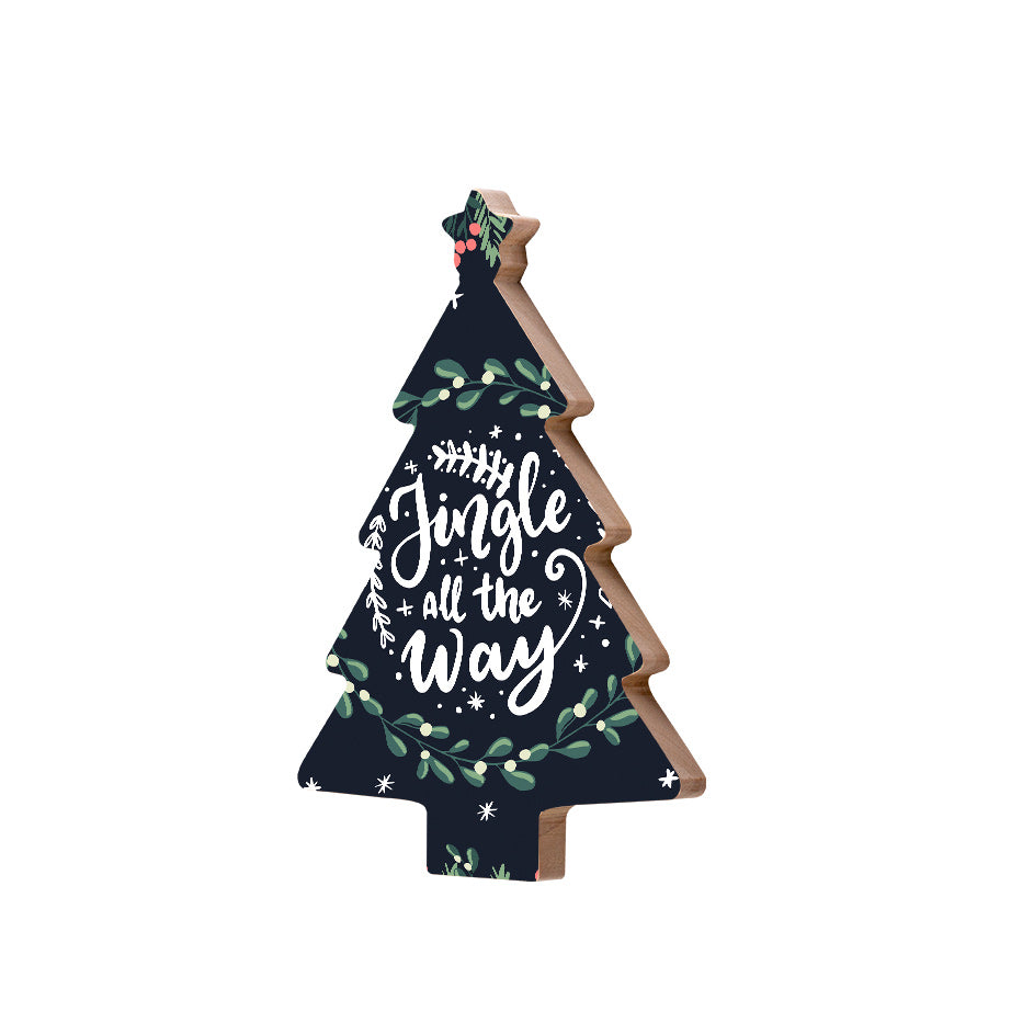 Christmas Decorations JINGLE ALL THE WAY- Wooden Xmas Tree And Fridge Magnet