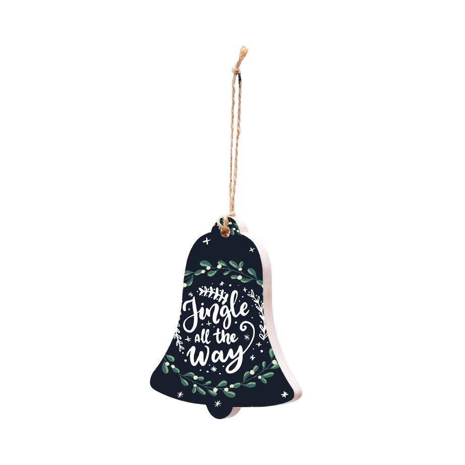 Christmas Decorations JINGLE ALL THE WAY- Wooden Xmas Bell And Fridge Magnet