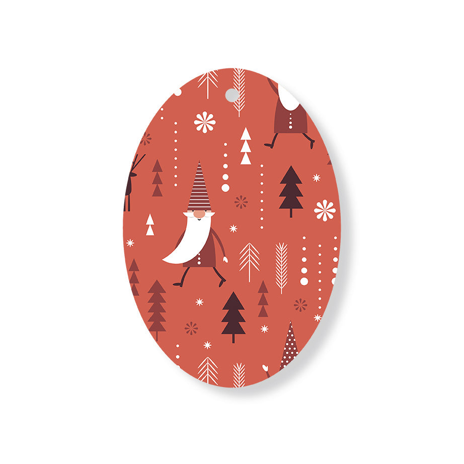 Christmas Decorations JOLLY JOLLY- Wooden Xmas Oval Decoration and Fridge Magnet