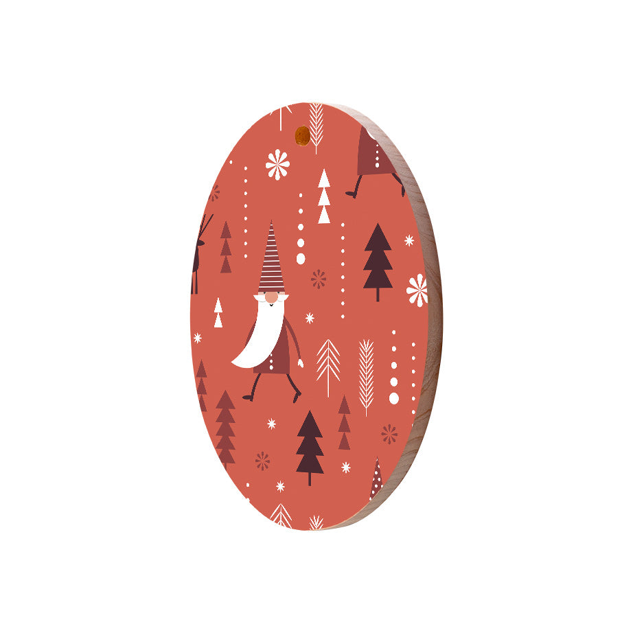 Christmas Decorations JOLLY JOLLY- Wooden Xmas Oval Decoration and Fridge Magnet
