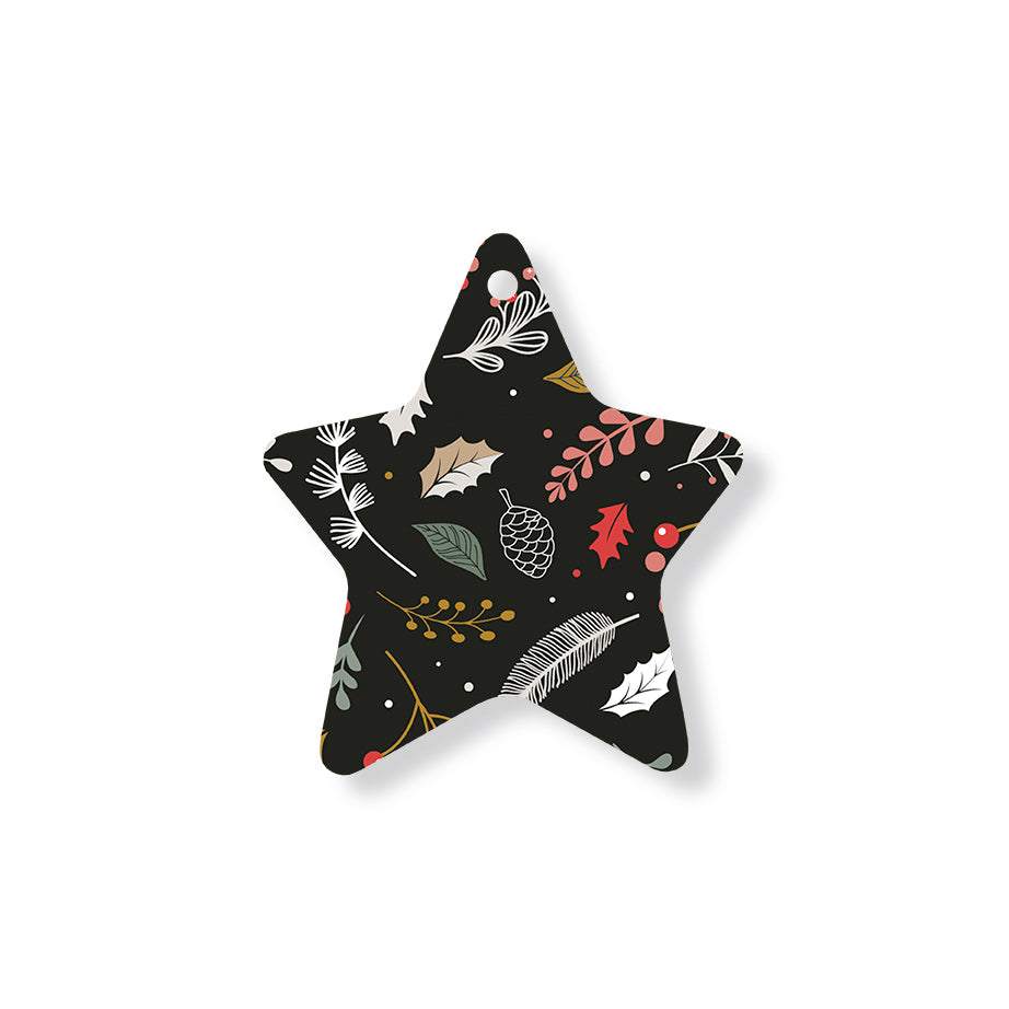 Christmas Decorations JOY AND WONDER- Wooden Xmas Star And Fridge Magnet