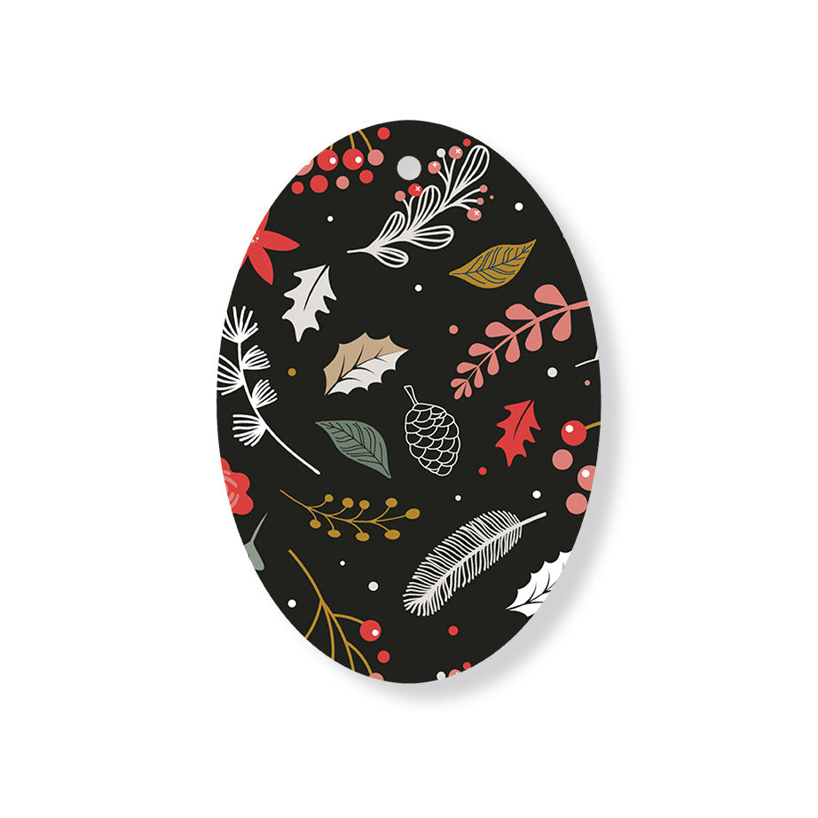 Christmas Decorations JOY AND WONDER- Wooden Xmas Oval Decoration and Fridge Magnet