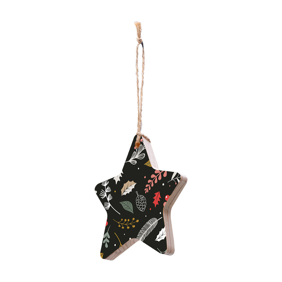 Christmas Decorations JOY AND WONDER- Wooden Xmas Star And Fridge Magnet