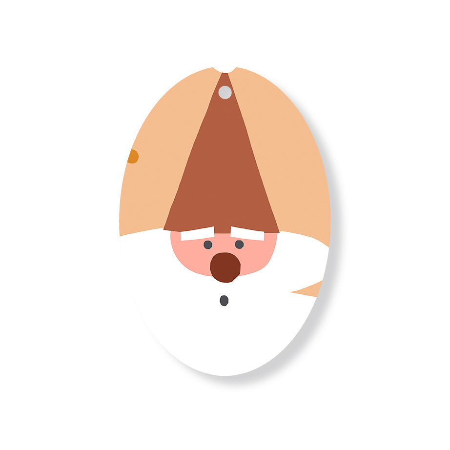 Christmas Decorations KISS SANTA- Wooden Xmas Oval Decoration and Fridge Magnet