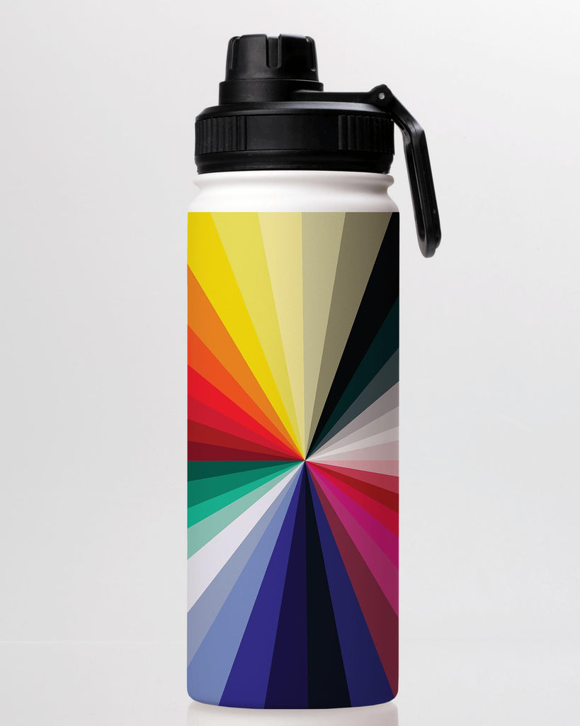 Water Bottles-Chroma Insulated Stainless Steel Water Bottle By Kitty Joseph-18 oz Stainless Steel Water Bottle-Steel Water Bottle Stainless steel bottle holds 18 Oz (350ml) and comes with a leak proof cap Lightweight, durable and easy to carry Reusable, so it's safe for the planet 360 degree full-wrap vibrant print BPA free and Intertek tested & certified-Stringberry