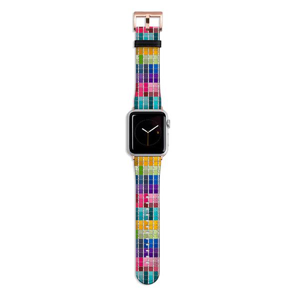 Apple Watch Straps-Apple Watch Strap Chromology By Kitty Joseph-All Products Are Printed To Order No returns will be entertained if you select the wrong model. Please ensure you select the right model Get trendy with our vegan leather Apple Watch bands. Available for all models of Apple watch. Product Details Vegan Leather Apple Watch Straps High quality Vegan Leather Fully printed on all exterior sides. Apple Watch Band 38mm/40mm Apple Watch Band 42mm/44mm-Stringberry