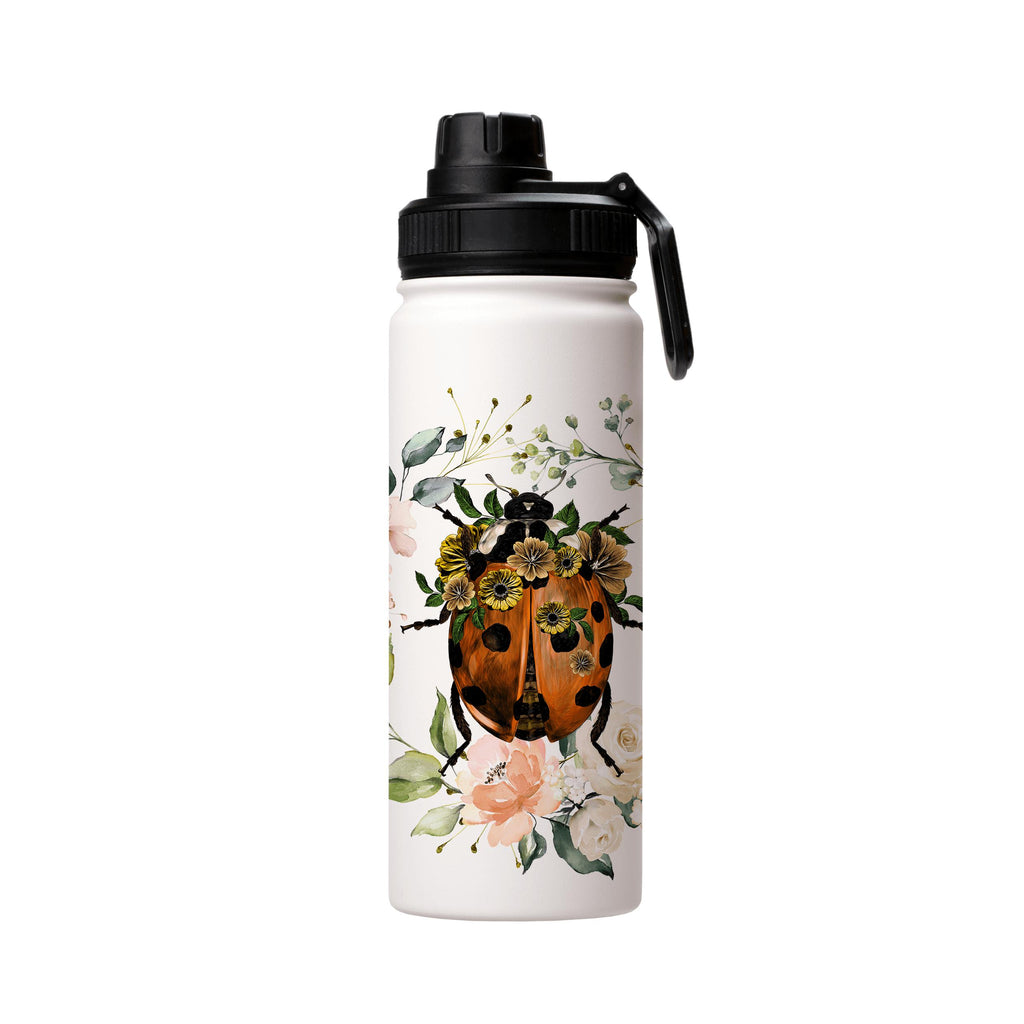 Water Bottles-Ladybug Insulated Stainless Steel Water Bottle-18oz (530ml)-Sport cap-Insulated Steel Water Bottle Our insulated stainless steel bottle comes in 3 sizes- Small 12oz (350ml), Medium 18oz (530ml) and Large 32oz (945ml) . It comes with a leak proof cap Keeps water cool for 24 hours Also keeps things warm for up to 12 hours Choice of 3 lids ( Sport Cap, Handle Cap, Flip Cap ) for easy carrying Dishwasher Friendly Lightweight, durable and easy to carry Reusable, so it's safe for the pla