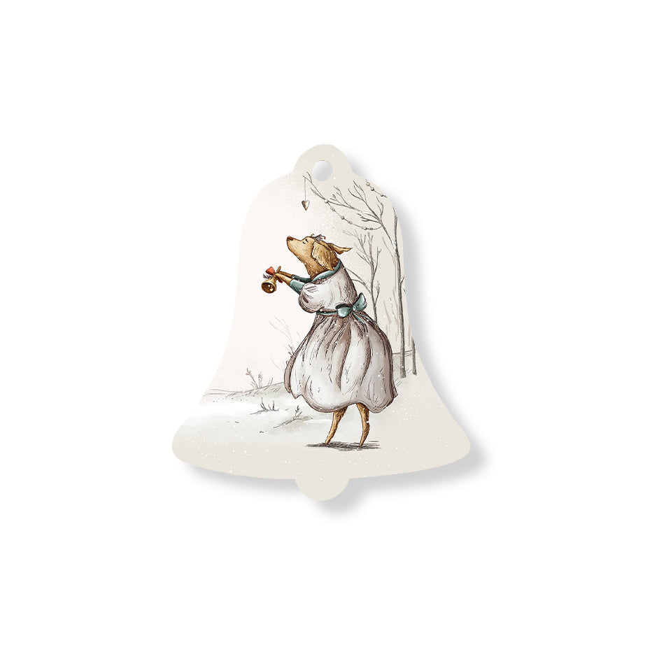 Christmas Decorations LADY XMAS- Wooden Xmas Bell And Fridge Magnet
