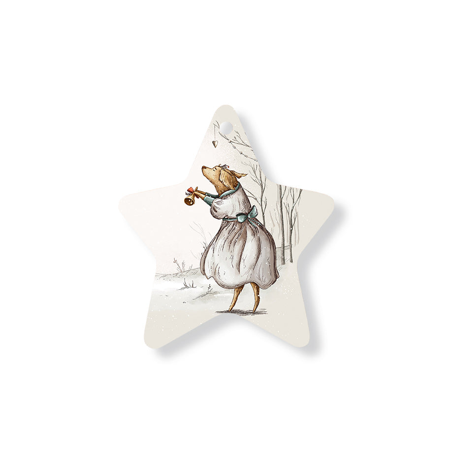 Christmas Decorations LADY XMAS- Wooden Xmas Star And Fridge Magnet