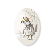 Christmas Decorations LADY XMAS- Wooden Xmas Oval Decoration and Fridge Magnet