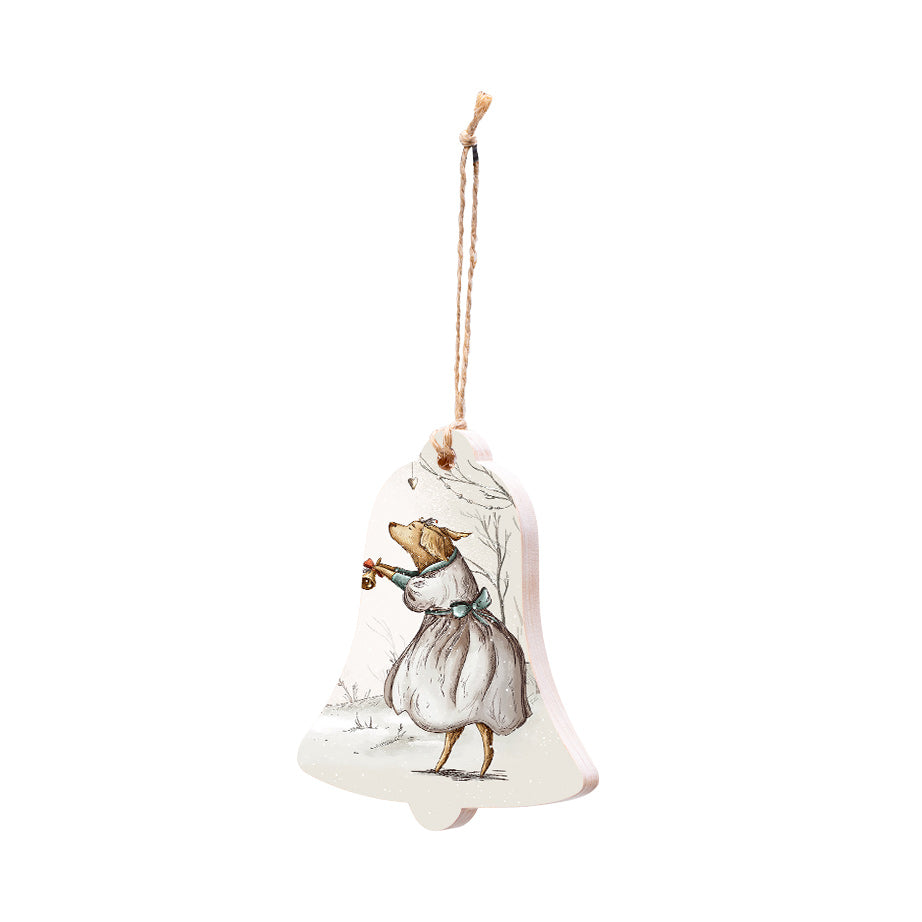 Christmas Decorations LADY XMAS- Wooden Xmas Bell And Fridge Magnet