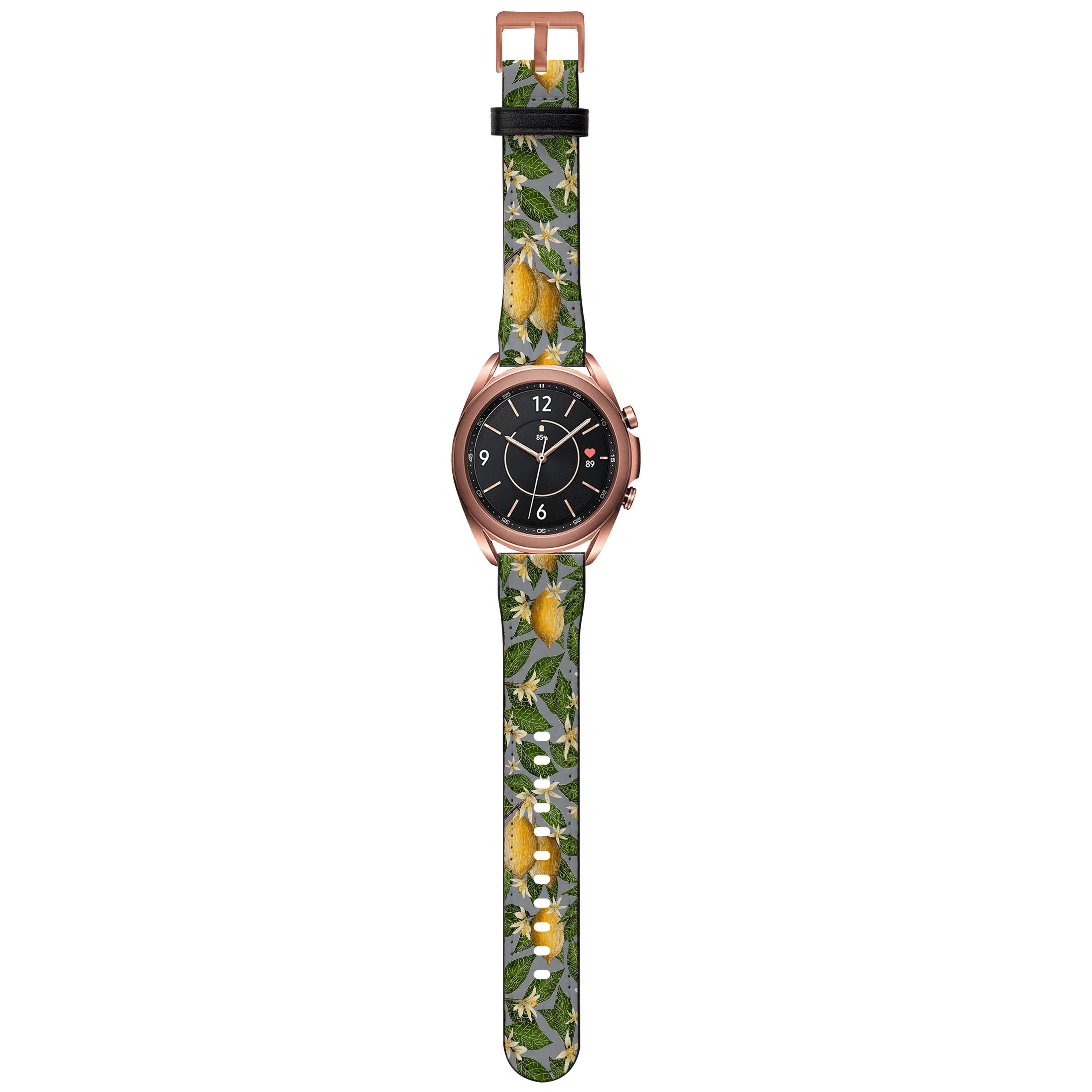 Apple Watch Straps-Lemons Android Watch Strap-Paper Leather Samsung Watch Straps Product Details Get trendy with our Paper leather Samsung Watch bands. Available for all models of Samsung watch. High quality Paper Leather Fully printed on all exterior sides. Samsung Watch Band 40mm/42mm Samsung Watch Band 45mm/46mm-Stringberry