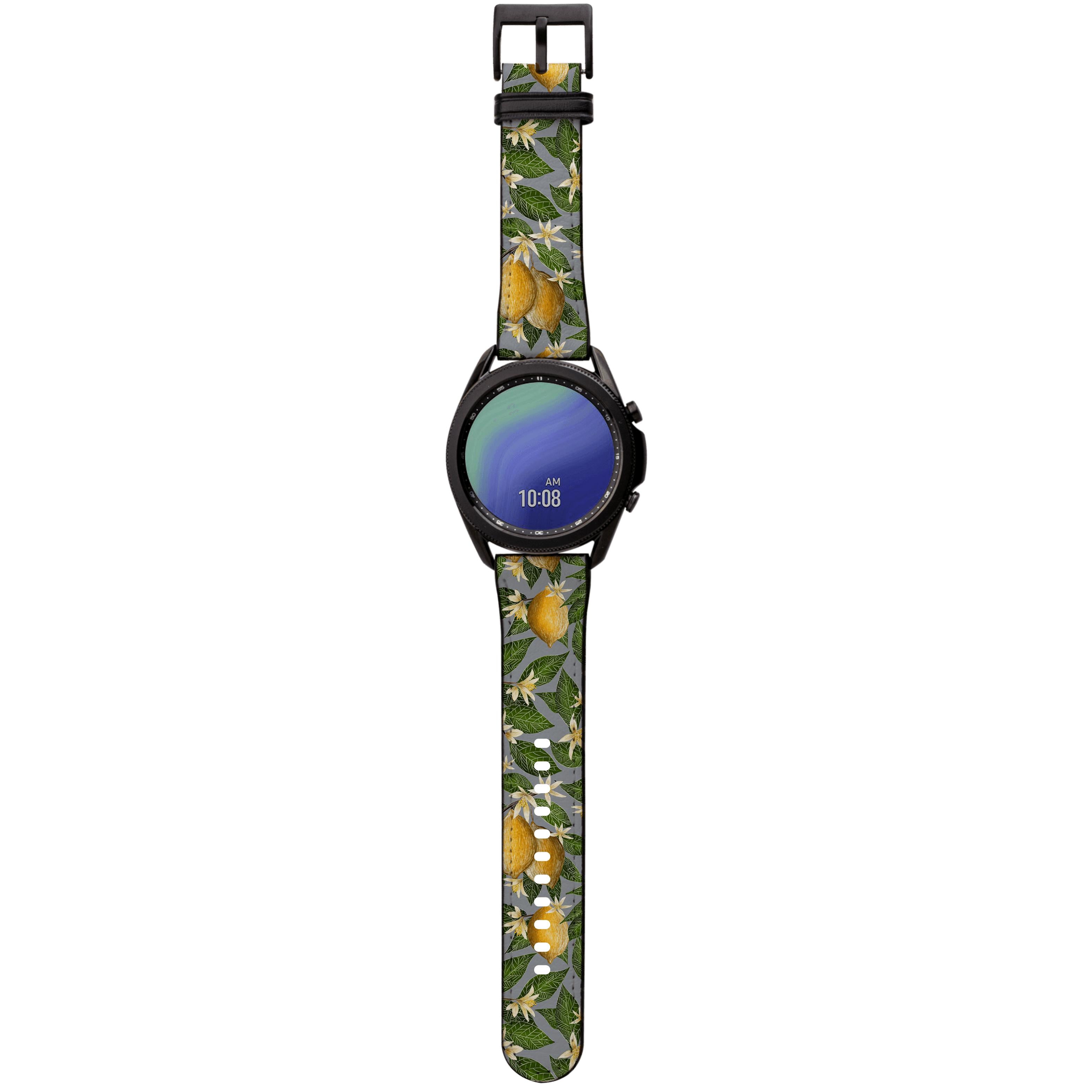 Apple Watch Straps-Lemons Android Watch Strap-Paper Leather Samsung Watch Straps Product Details Get trendy with our Paper leather Samsung Watch bands. Available for all models of Samsung watch. High quality Paper Leather Fully printed on all exterior sides. Samsung Watch Band 40mm/42mm Samsung Watch Band 45mm/46mm-Stringberry