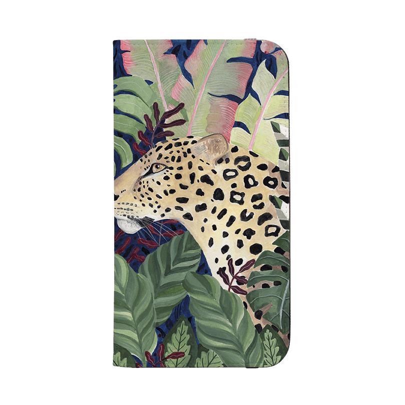 Wallet phone case-Leopard In Leaves By Bex Parkin-Vegan Leather Wallet Case Vegan leather. 3 slots for cards Fully printed exterior. Compatibility See drop down menu for options, please select the right case as we print to order.-Stringberry