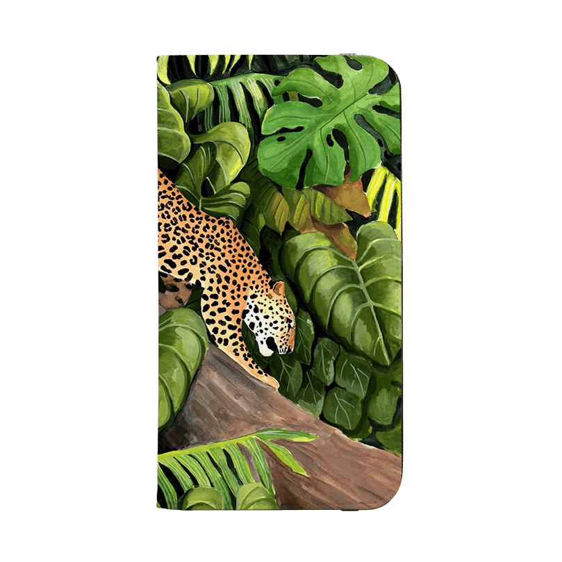 Wallet phone case-Leopard Poised By Bex Parkin-Vegan Leather Wallet Case Vegan leather. 3 slots for cards Fully printed exterior. Compatibility See drop down menu for options, please select the right case as we print to order.-Stringberry