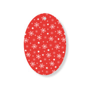 Christmas Decorations LET IT SNOW- Wooden Xmas Oval Decoration and Fridge Magnet