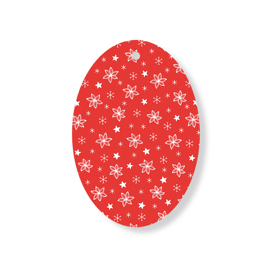 Christmas Decorations LET IT SNOW- Wooden Xmas Oval Decoration and Fridge Magnet
