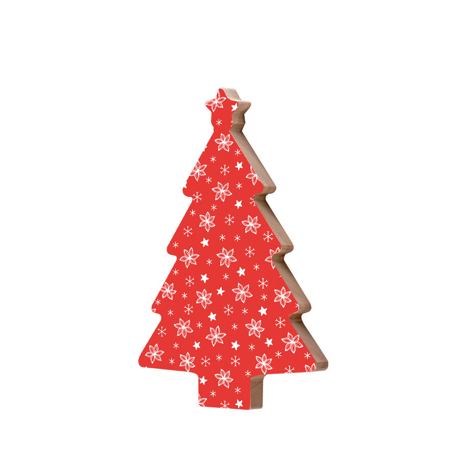 Christmas Decorations LET IT SNOW- Wooden Xmas Tree And Fridge Magnet