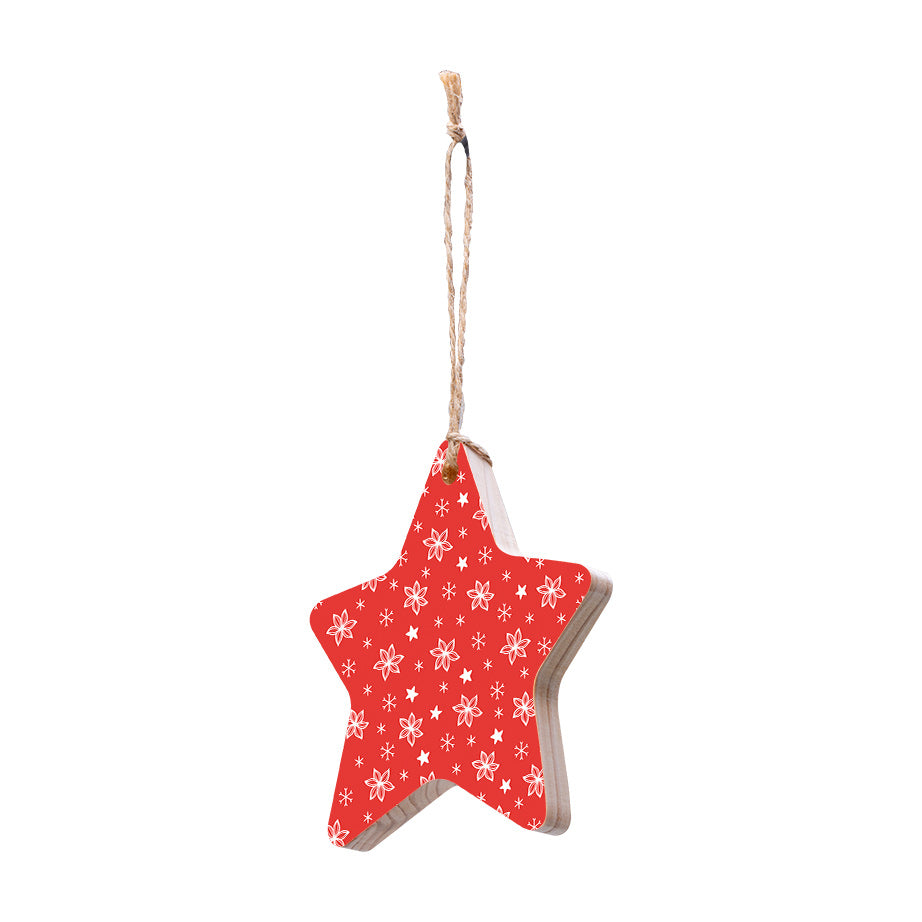 Christmas Decorations LET IT SNOW- Wooden Xmas Star And Fridge Magnet