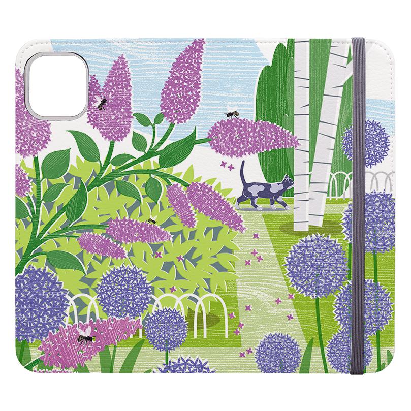 Wallet phone case-Lilac And Alliums By Liane Payne-Vegan Leather Wallet Case Vegan leather. 3 slots for cards Fully printed exterior. Compatibility See drop down menu for options, please select the right case as we print to order.-Stringberry