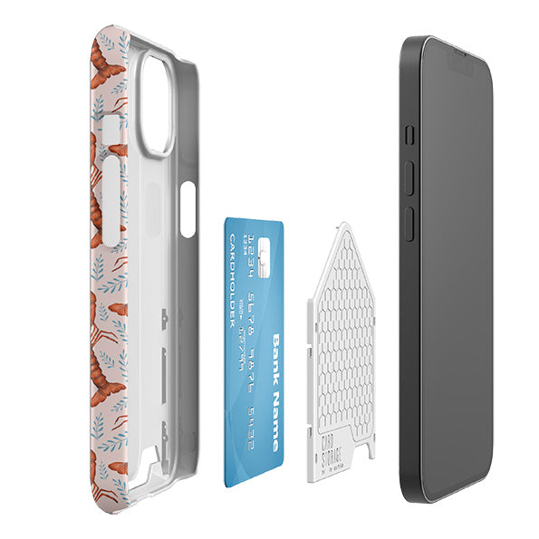Lobster Pink Case and Card Case By Catherine Rowe