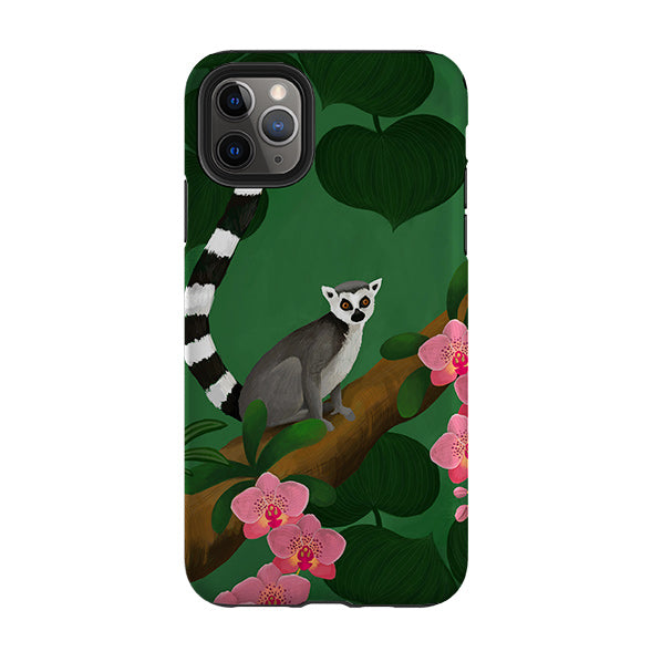 iPhone Tough Case - Lemur And Orchids By Bex Parkin