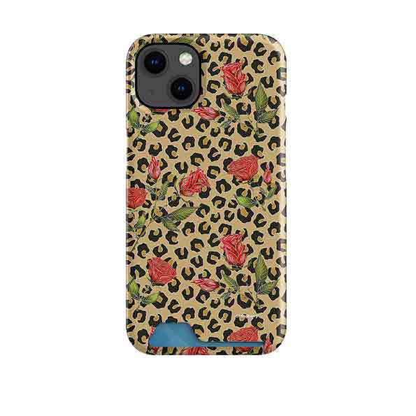 Leopard Print Rose Pattern Case and Card By Catherine Rowe