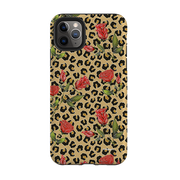 iPhone Tough Case - Leopard Print Rose Pattern By Catherine Rowe