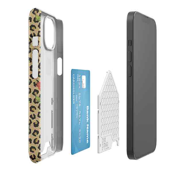 Leopard Print Rose Pattern Case and Card By Catherine Rowe