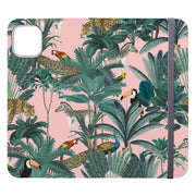 Wallet phone case-Macelo Pink-Vegan Leather Wallet Case Vegan leather. 3 slots for cards Fully printed exterior. Compatibility See drop down menu for options, please select the right case as we print to order.-Stringberry