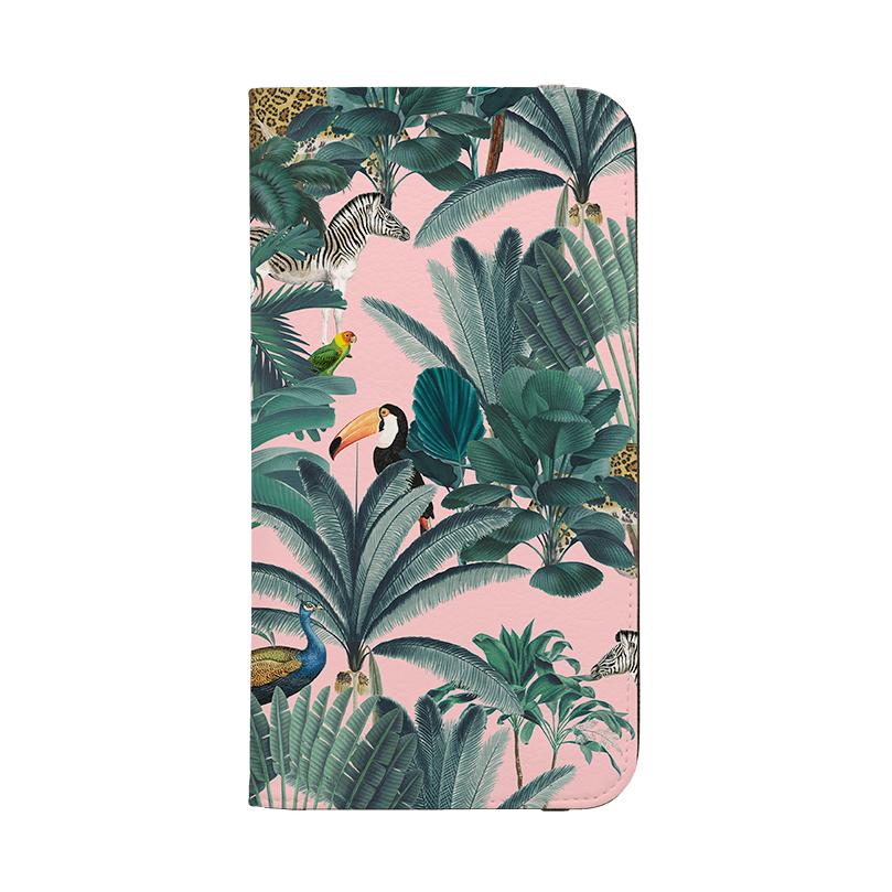 Wallet phone case-Macelo Pink-Vegan Leather Wallet Case Vegan leather. 3 slots for cards Fully printed exterior. Compatibility See drop down menu for options, please select the right case as we print to order.-Stringberry