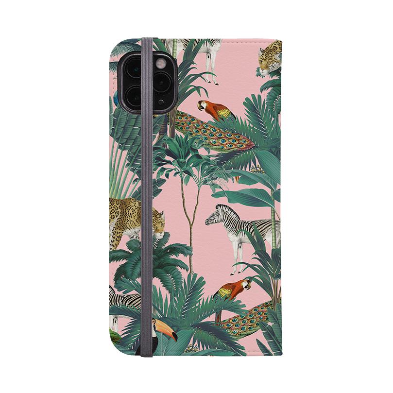 Wallet phone case-Macelo Pink-Vegan Leather Wallet Case Vegan leather. 3 slots for cards Fully printed exterior. Compatibility See drop down menu for options, please select the right case as we print to order.-Stringberry