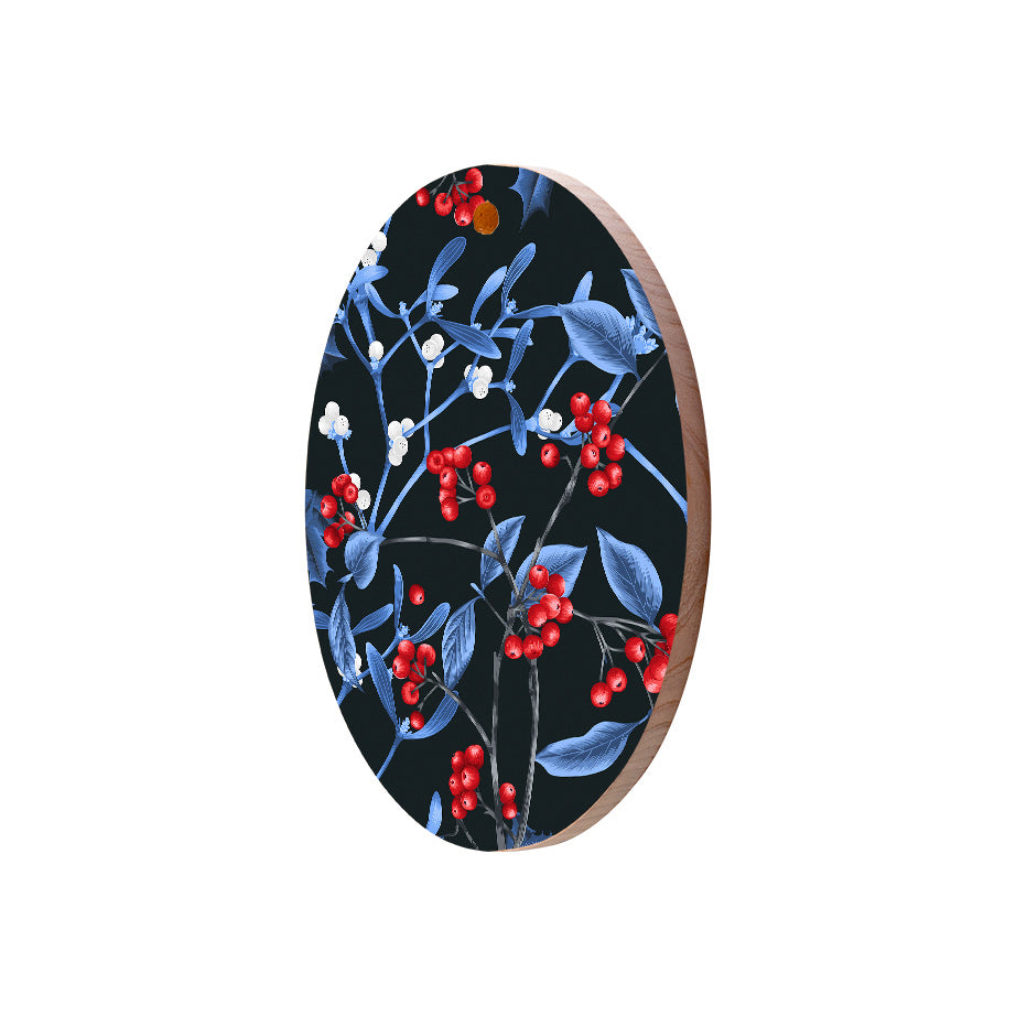 Christmas Decorations MAGICAL XMAS DARK- Wooden Xmas Oval Decoration and Fridge Magnet