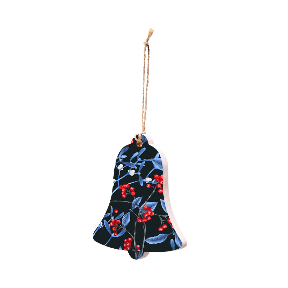 Christmas Decorations MAGICAL XMAS DARK- Wooden Xmas Bell And Fridge Magnet
