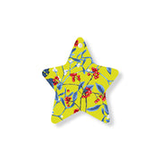 Christmas Decorations MAGICAL XMAS YELLOW- Wooden Xmas Star And Fridge Magnet