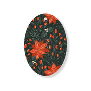 Christmas Decorations MAGIC OF THE HOLIDAYS- Wooden Xmas Oval Decoration and Fridge Magnet